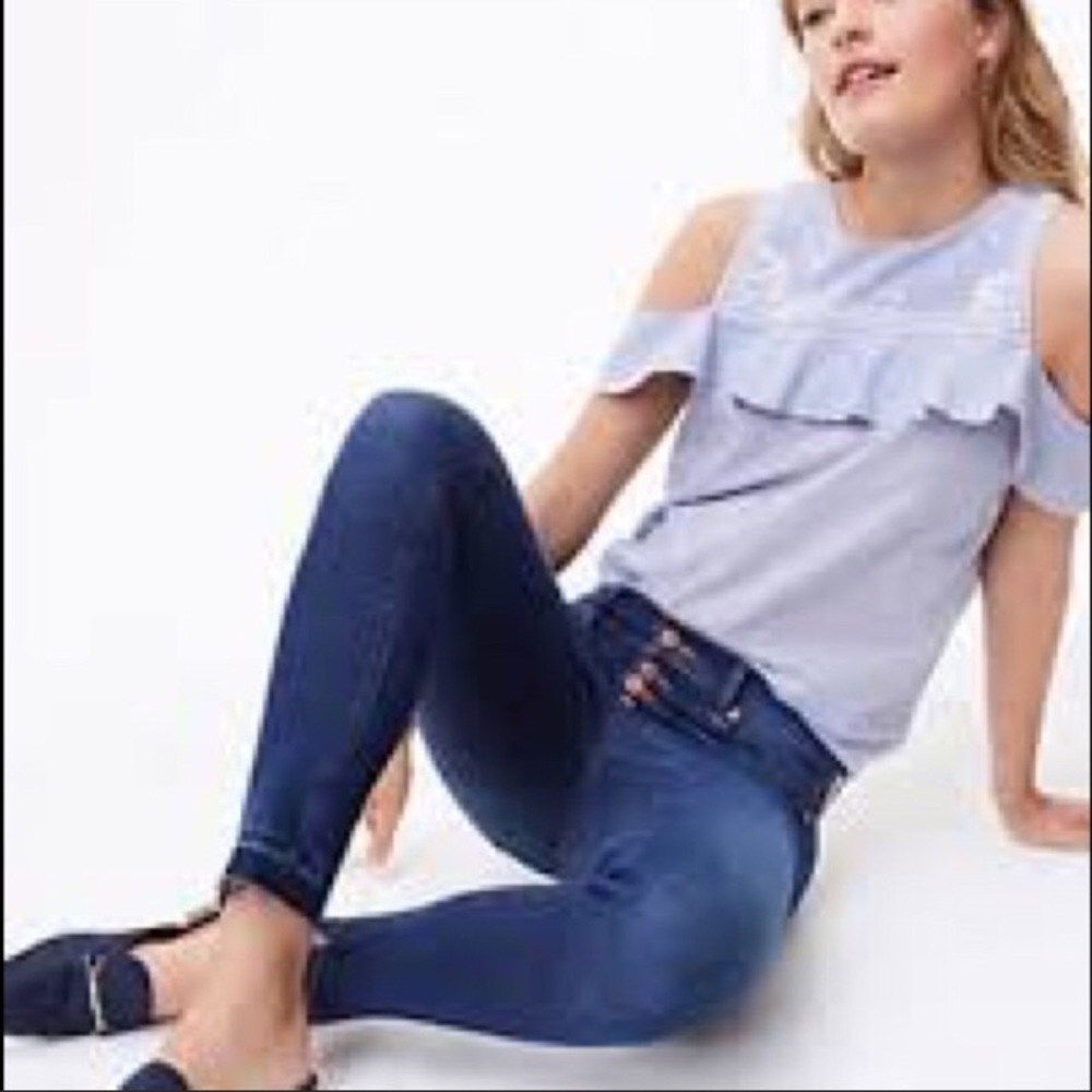 Loft button fly skinny jeans